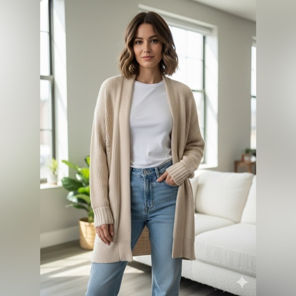 Athleta Women's Tan Open-Front Cardigan Size XXS